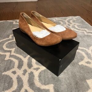NWOT J. Crew Suede Cece Ballet Flats Sz 7.5 Color Cognac